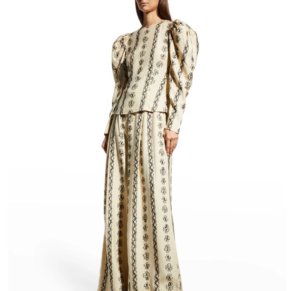 Layla Embroidered Silk-Blend Blouse - Picture 2 of 8